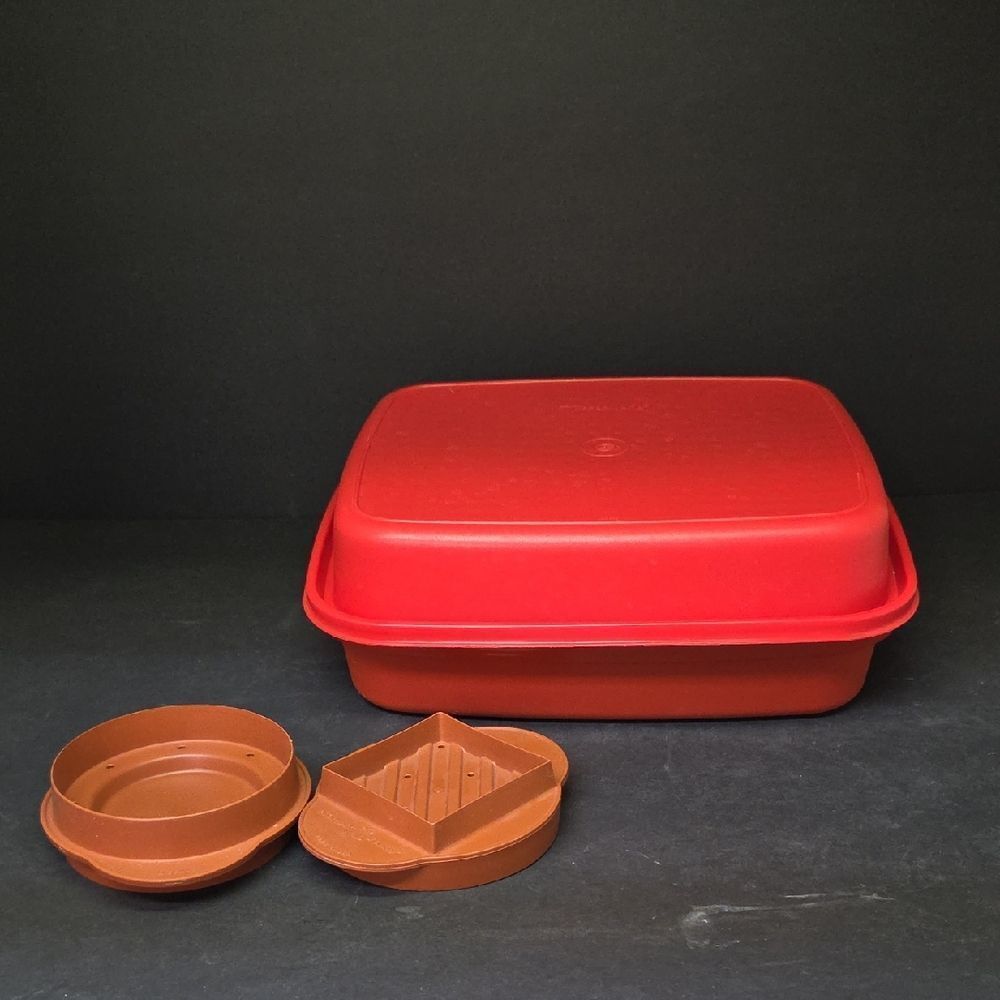 Vtg Tupperware  Season Serve Marinade‎ Container/lid ,NordicWare Hamburger Press